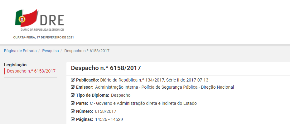 Alteração do Despacho n.º 19935/2008, de 17 de julho